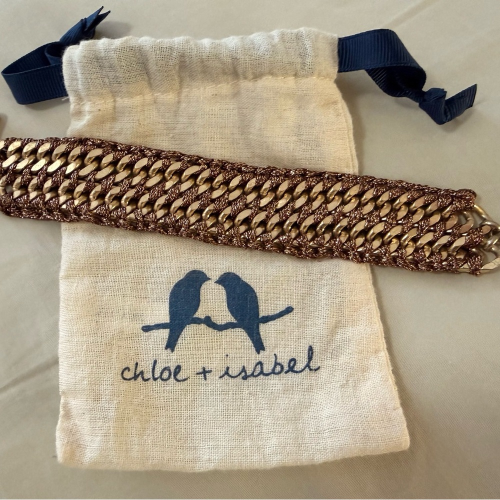 Chloe + Isabel Gold and Brown Braided Belt